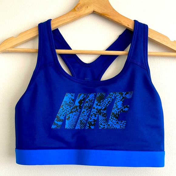 NIKE BLUE DRI-FIT SPORTS BRA - Picture 2 of 5